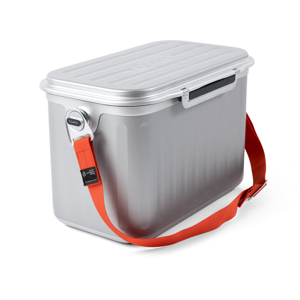 tempo cooling box with red strap